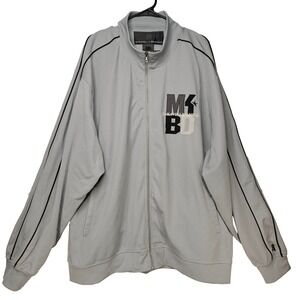 Vtg Makaveli Branded Tupac Shakur 2Pac Full Zip Track Jacket 3X Gray Streetwear